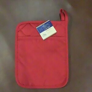 🐥Oven Mitts Pot Holders Red Polyester/Rubber Oven Mitts, 2 Pcs